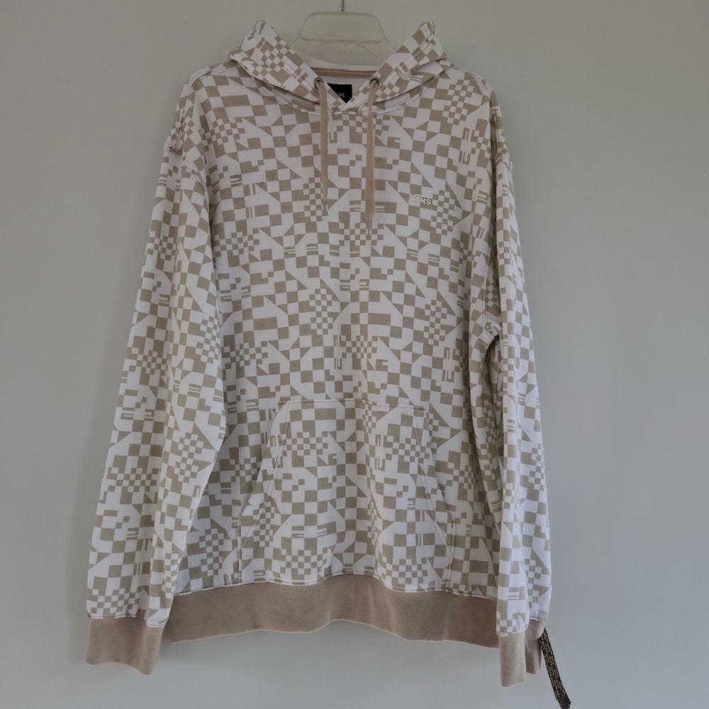 Vans Beige and White Checkered Sweater